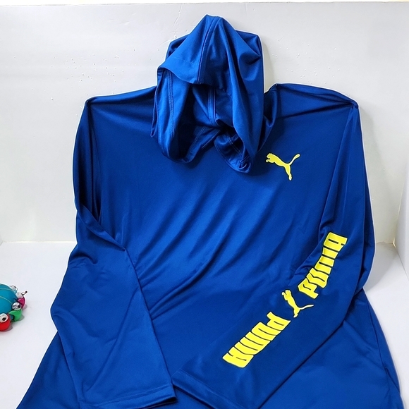 PUMA LONG SLEVES RASHGUARD GUARD, NAVY BLUE, MEDIUM WITH HODDIE SHIRT - Picture 5 of 10